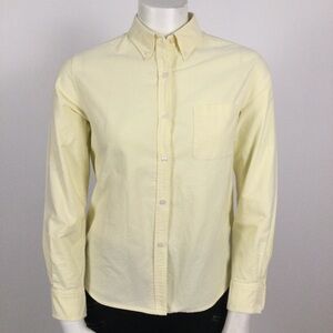👛 2/$20 OUTLINE Pastel Yellow Long Sleeved Button Down Blouse, Large